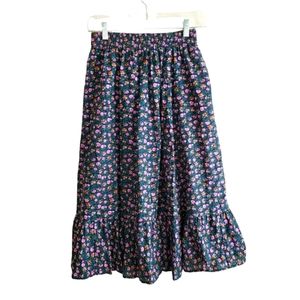 Vintage Green and Pink Floral Skirt